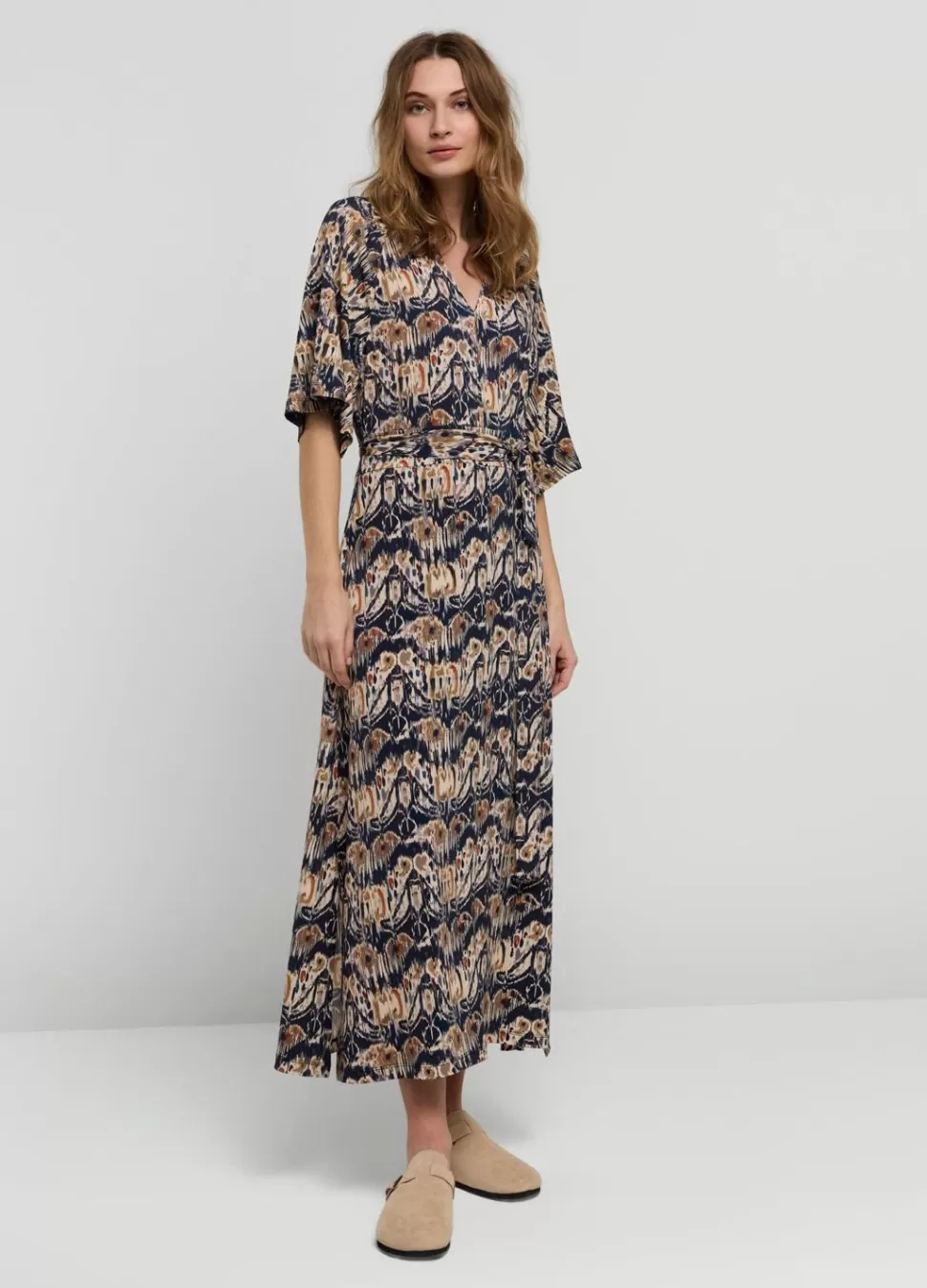 Women Summum Woman Ikat Print Dress With Polo Collar